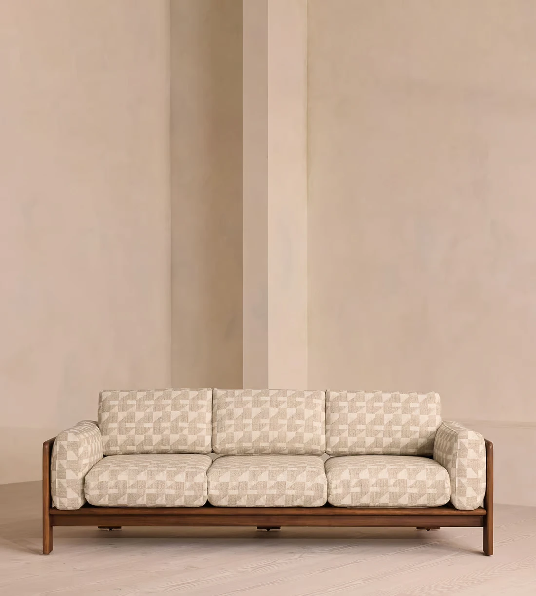 *Modern Three-seat Wood Garden Sofa Set Outdoor Furniture For Home Hotel Or Leisure For Courtyard Or Living Room
