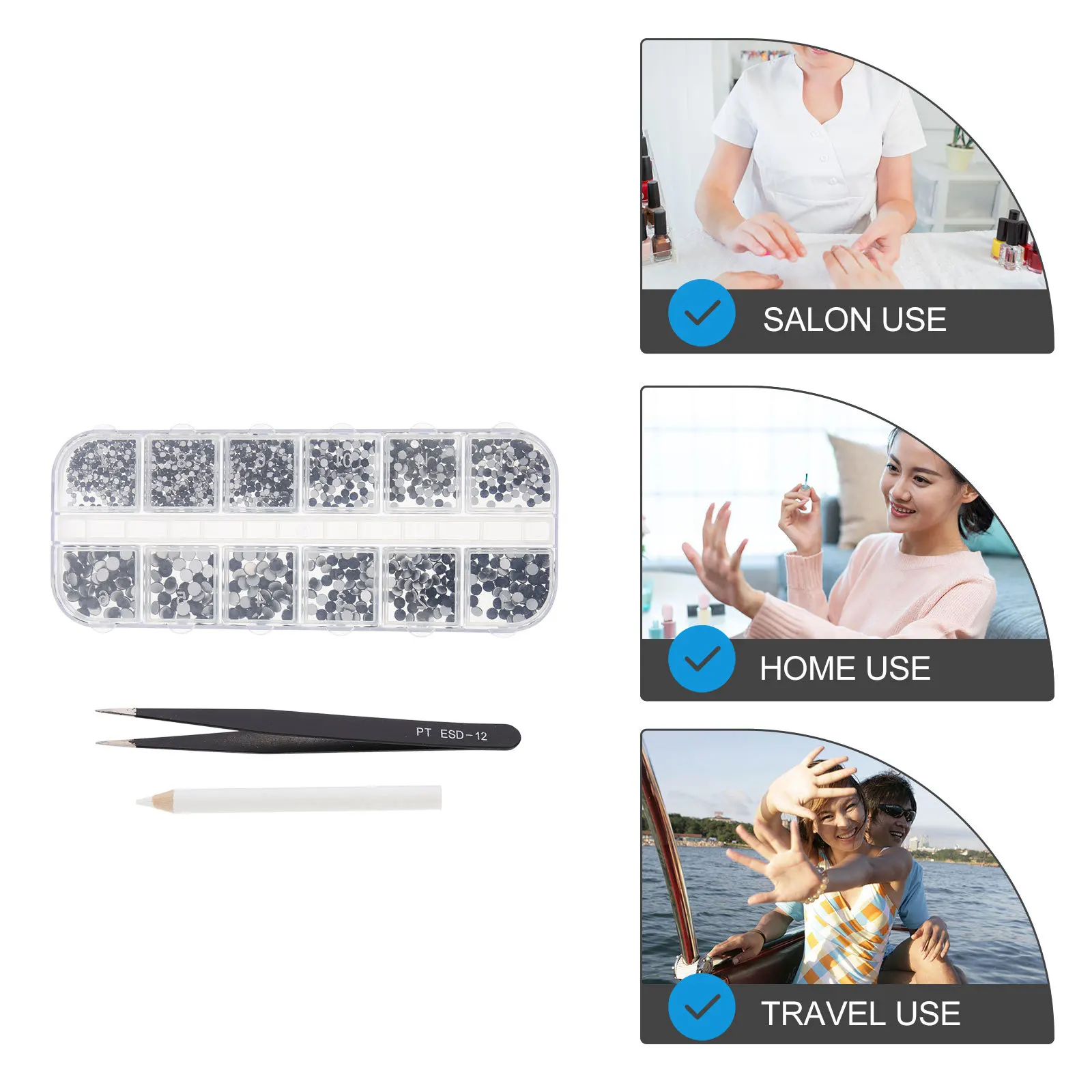 1 set Water Rhinestone Box Art Decor Premium Diy Manicure Design Shiny Elegant Look Rhinestones For Makeup Rhinestone Nail