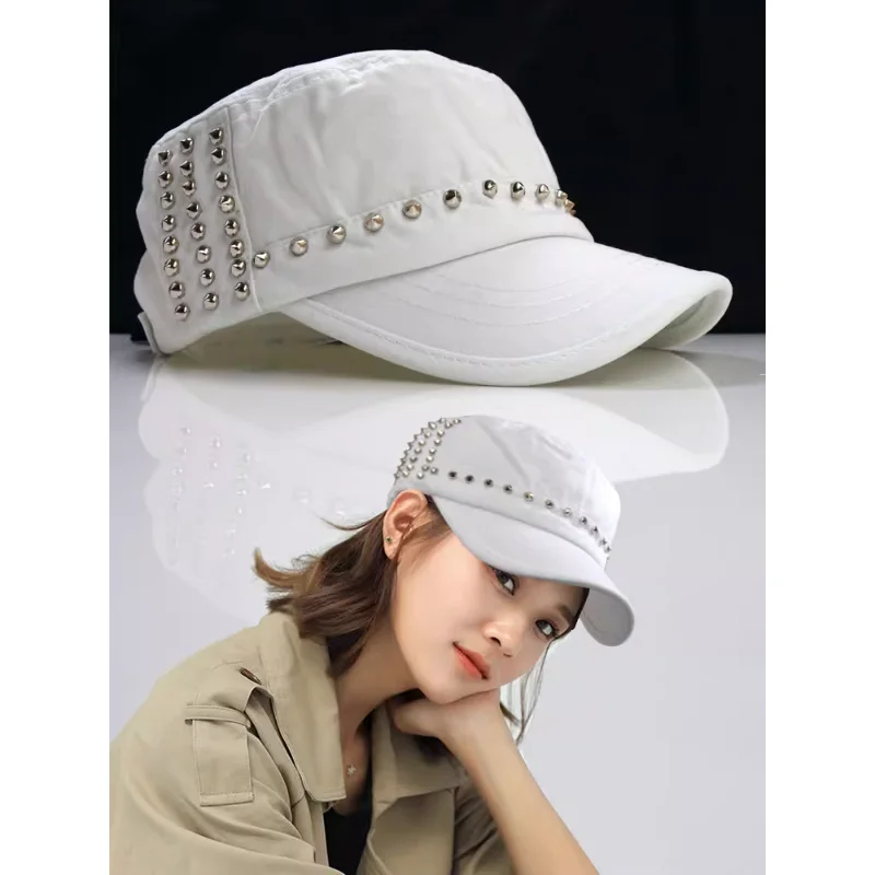 

Summer Sports Hat Men's Women's Spring and Autumn Pure Cotton Riveted Sun Visor New Outdoor Sun Hat Fashion Flat Top Hat