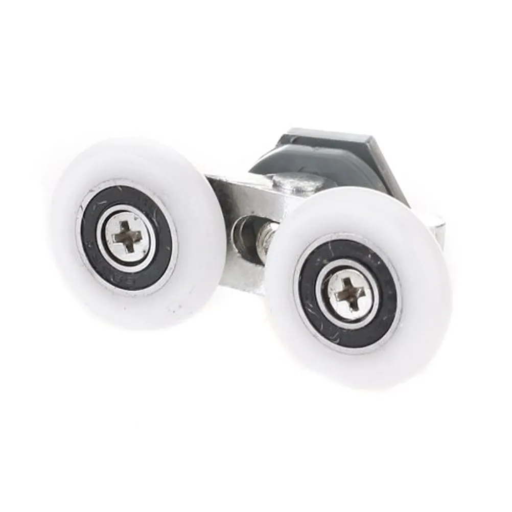 Shower Sliding Door Roller 23Mm Double Wheeled Aluminum Nylon Replacement for 6-8Mm Glass Curved Shower Enclosures Smooth Low