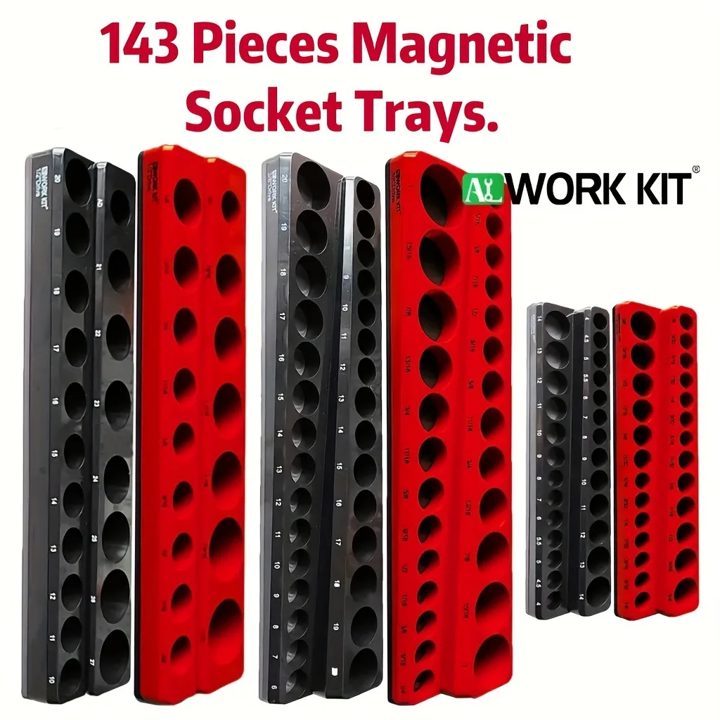 ตัวจัดระเบียบซ็อกเก็ตแม่เหล็ก | ชุดยึดซ็อกเก็ต3ชิ้น | ไดรฟ์1/2,3/8และ1/4 "| มี68ซ็อกเก็ต | ออแกไนเซอร์เครื่องมือคุณภาพระดับมืออาชีพ