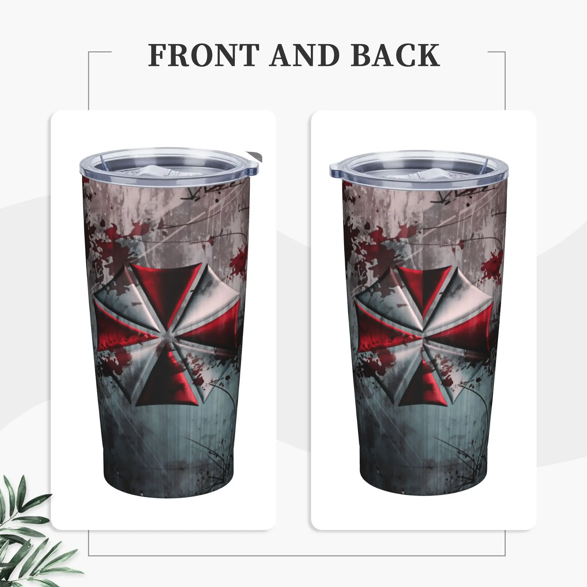 Residents Evils Stainless Steel Tumbler  Beach Coffee Mug With Straws and Lid 20oz Mugs Cup Cold Drink Water Bottle
