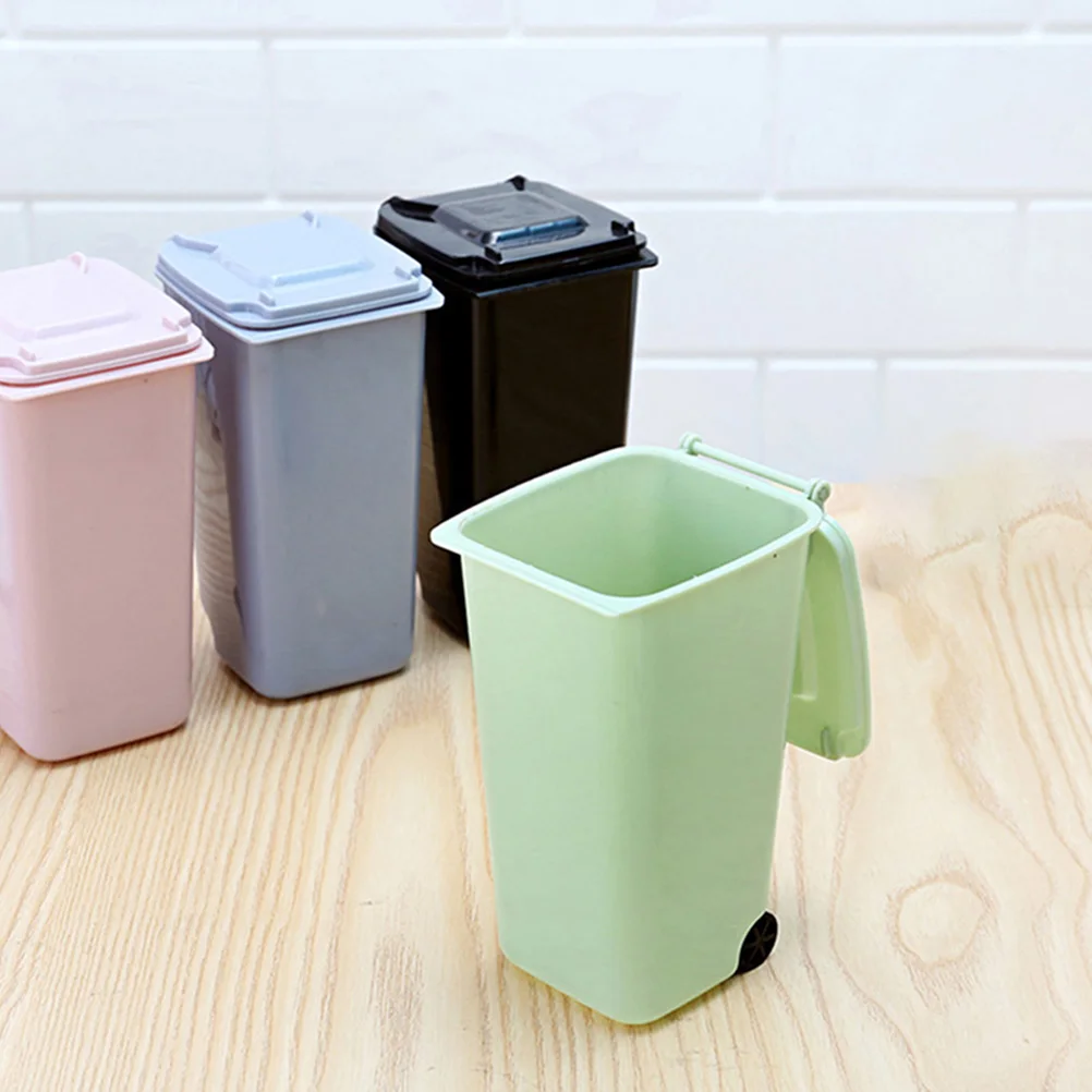 

3pcs Desktop Trash Can Tiny Multi functional Storage Holder Container Mini Waste Bucket Practical Desk Garbage Can Lightweight