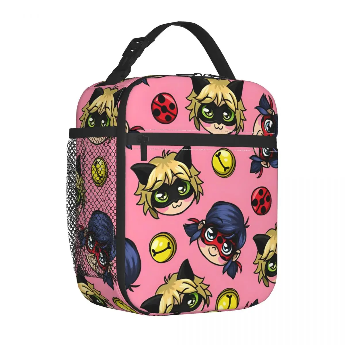 

Miraculou Ladybugss Insulated Lunch Bags Portable Magical Girl Lunch Container Cooler Bag Lunch Box Travel Food Storage Bags