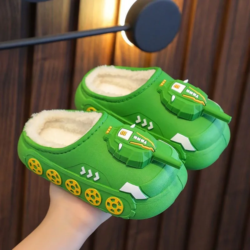 New children's cotton boots creative cotton shoes boys waterproof non-slip slippers girls cute cartoon cotton shoes home shoes