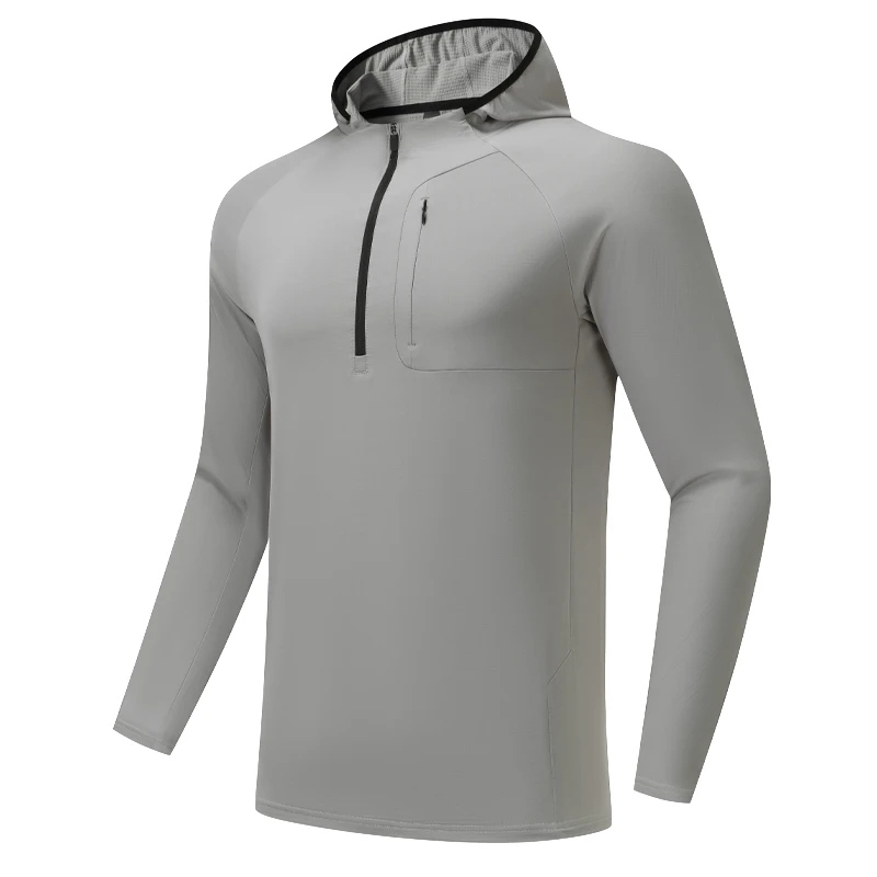 Gym Stand Collar Shirts Outdoor Sports Skiing Running Half Zipper Top Men Fitness High Quality Training Breathable Sweatshirts