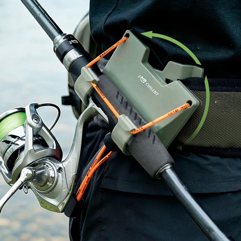 

Outdoor Professional Belt Clip Rod Holder Hands-Free Slide Lock System with 360 Rotation for Fly Fishing and Spinning Rods New