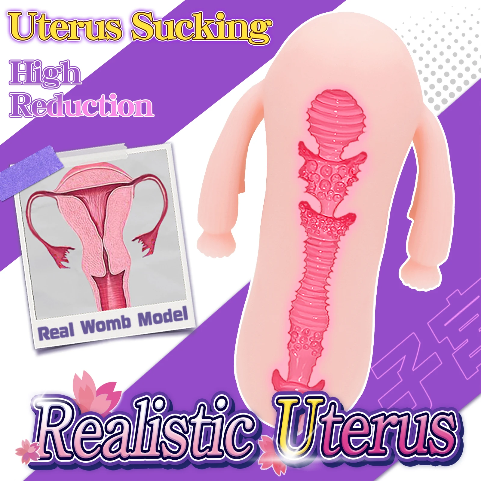 Artificial Vagina Real Uterus Male Masturbator Cup Anime Pocket Pussy Adult Supplies Erotic Womb Model Sex Toys for Men 18+ 4