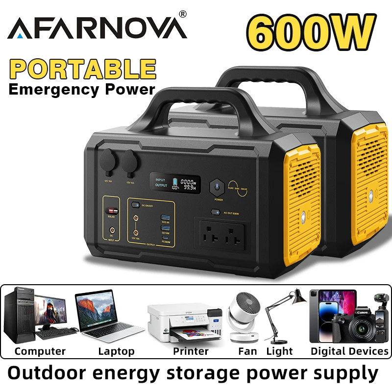 600W Portable Power Station High power 294Wh Backup Lithium Battery USB2.0  5V 2.4A / USB QC3 Generator Home RV Camping a