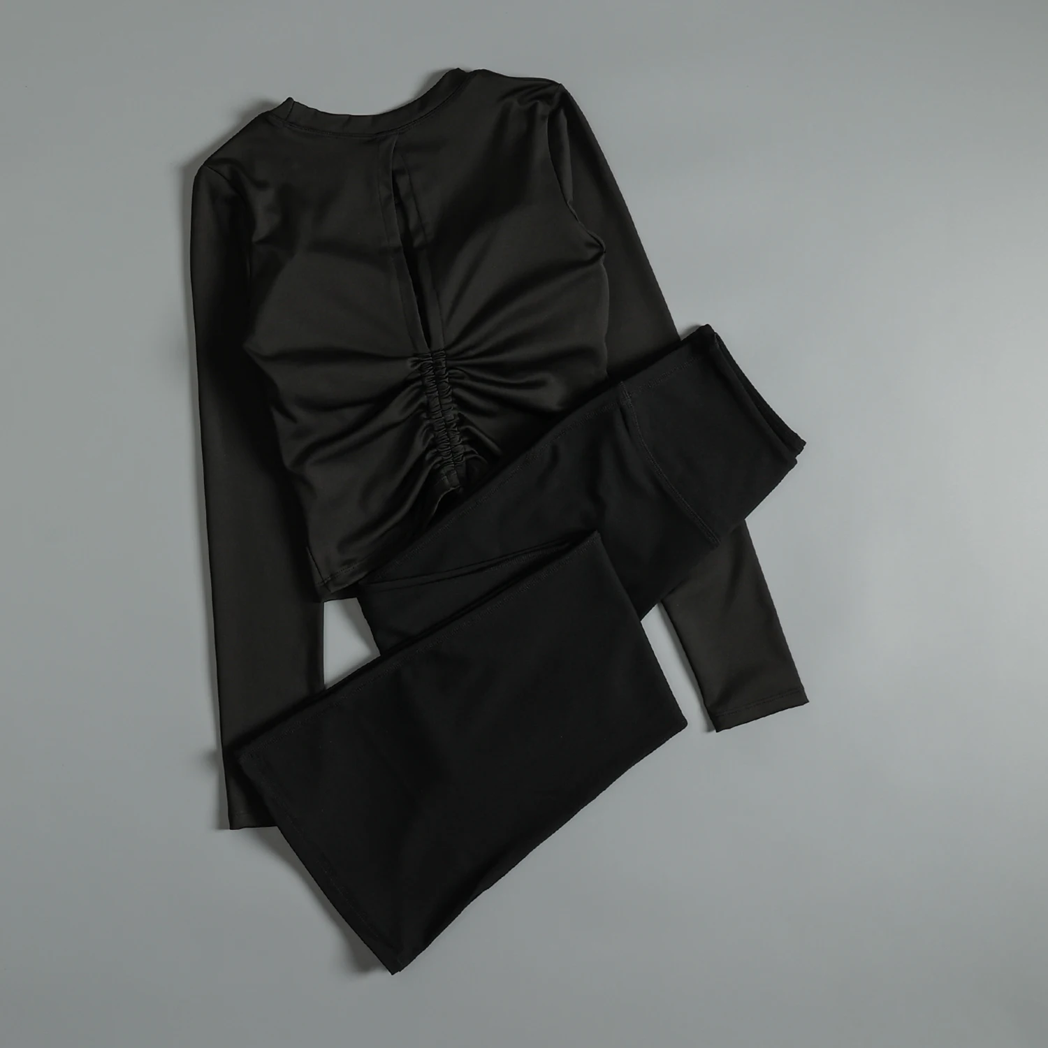 Traje para correr por la mañana para mujer en otoño, cinta de belleza, estera para el pecho, yoga, fitness, manga larga, entrenamiento de Pilates de alta apariencia