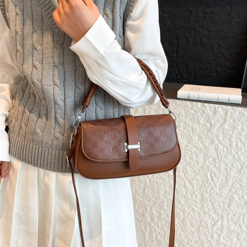 

Высококачественная минималистичная уникальная винтажная кожаная сумка через плечо для женщин, повседневная деловая сумка для отдыха и поездок на работу с модным дизайном