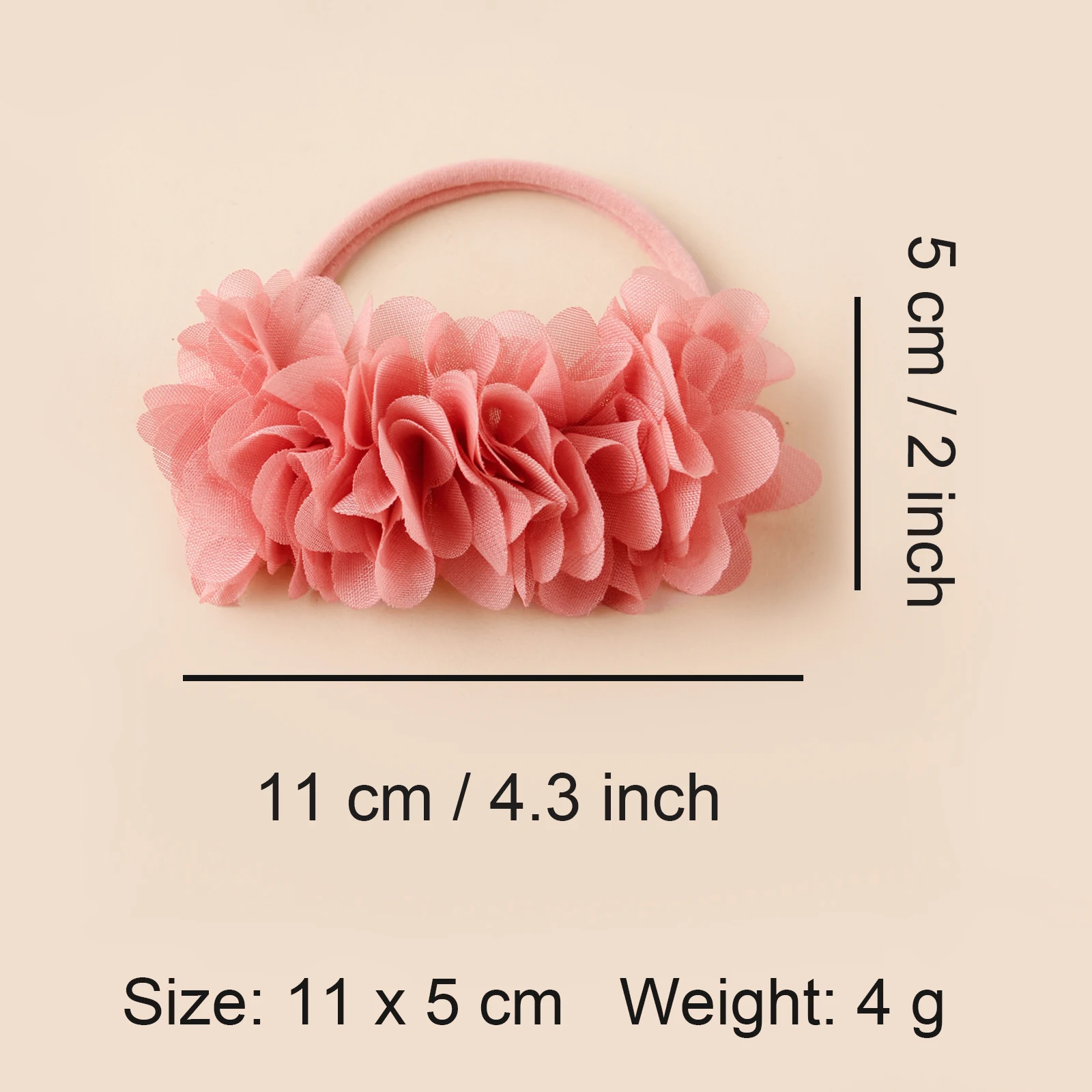 5pcs Baby Flowers Headband For Weeding Party Girls Cute Decor Hair Accessories For Photograph Newborn Soft Stretchy Nylon Turban