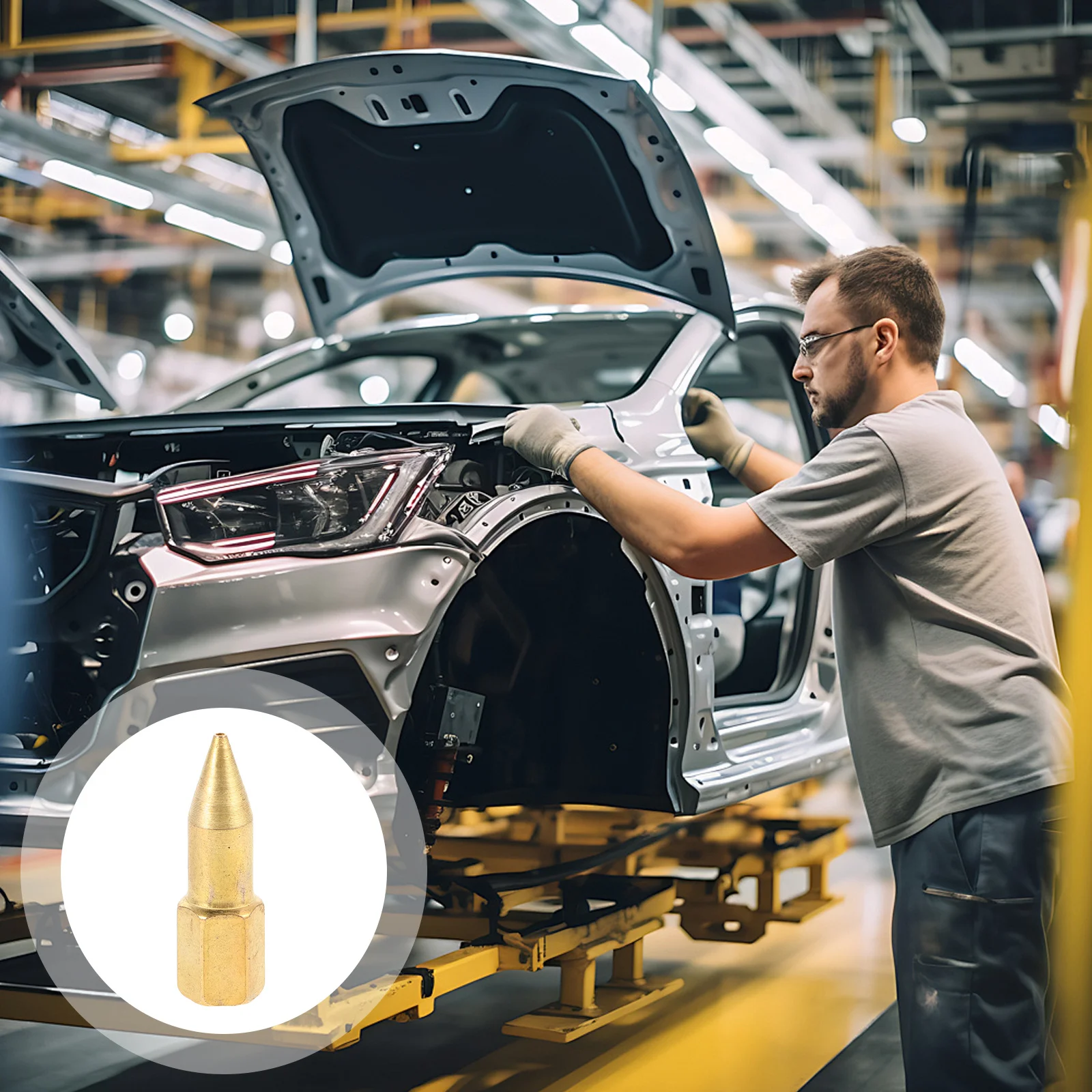 Punte per ugelli per grasso in rame da 5 pezzi Sostituzione metallica durevole estesa per aree difficili da raggiungere Facile da usare Pratico spruzzatore di grasso