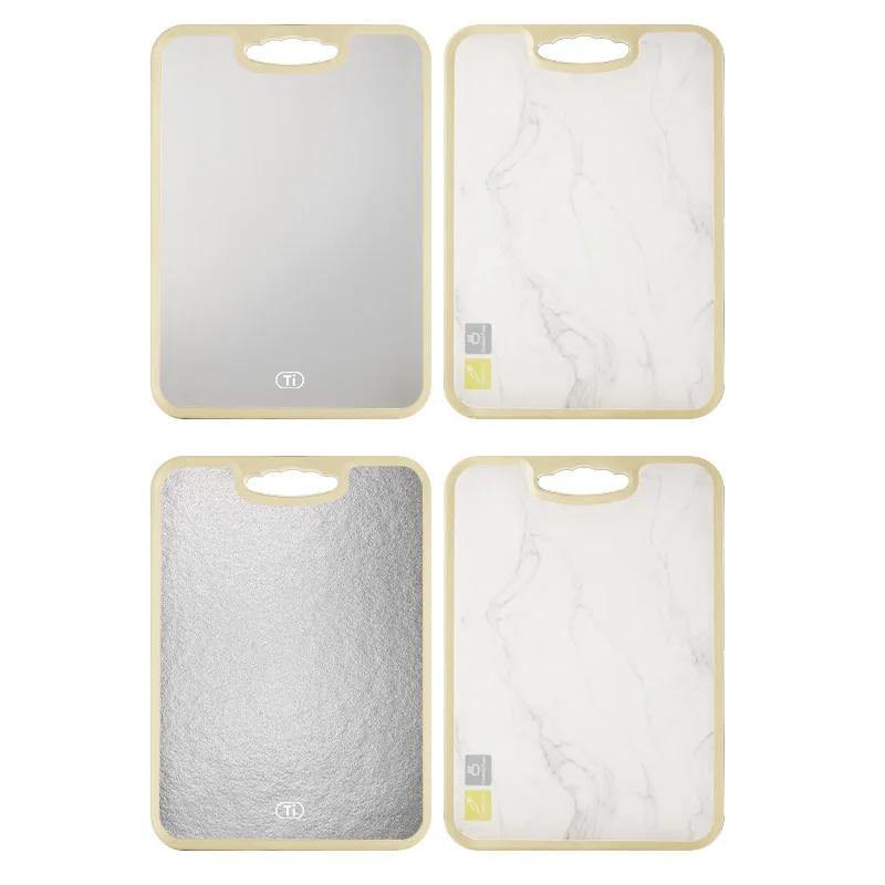 High-Strength Pure Titanium Double-Sided Cutting Board, Scratch-Resistant, Antibacterial, Mildew-Proof,Slicing for Raw