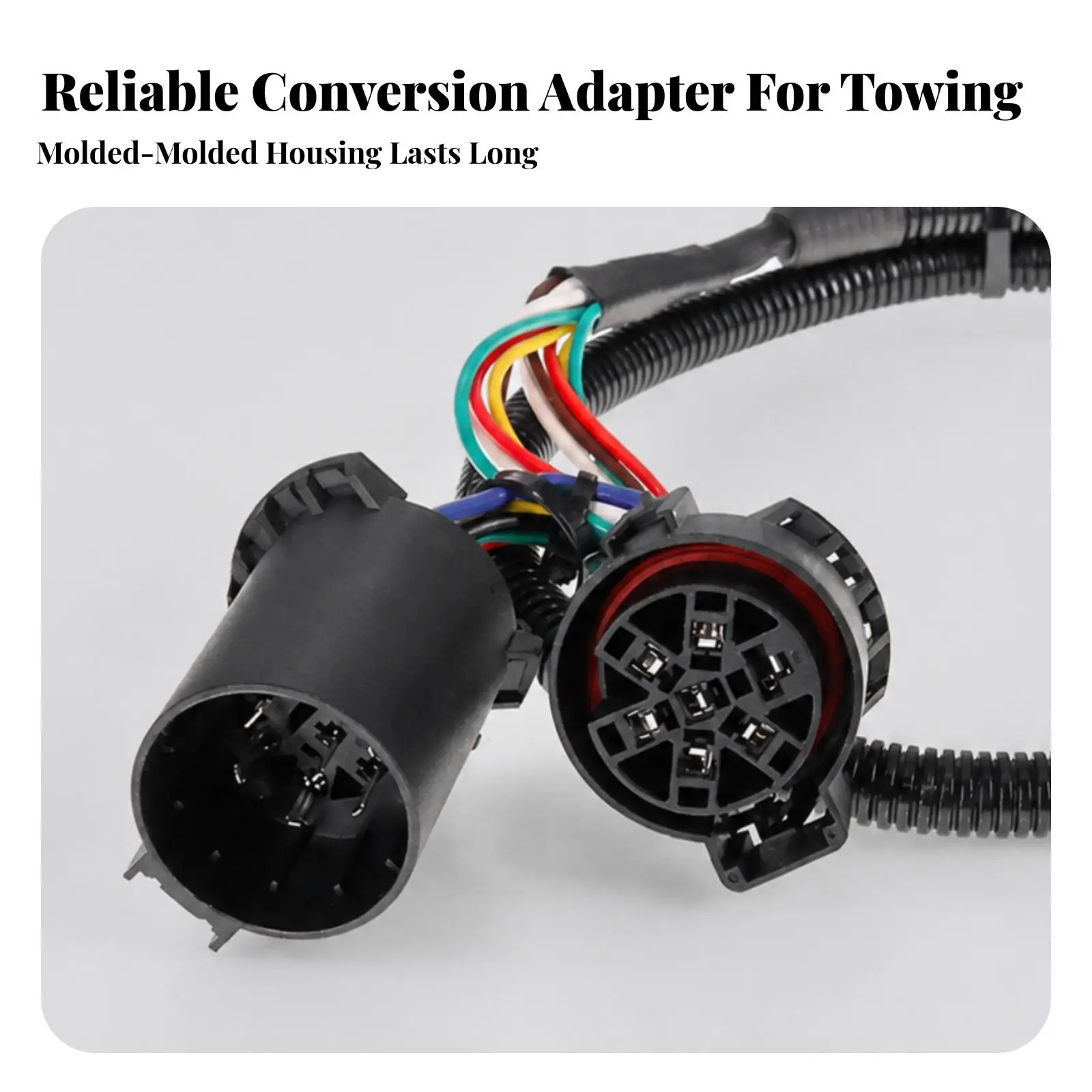 Vehicle to Trailer Wiring Harness 7 Pin to 5 Pin Converter for Truck Camper with Insulated Color Coded Wires
