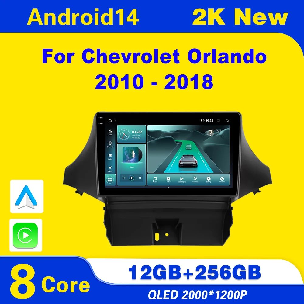 

Android 14 For Chevrolet Orlando 2010 - 2018 Carplay Autoradio Stereo Head Unit Navigation GPS Multimedia Player 5G Wifi IPS LED