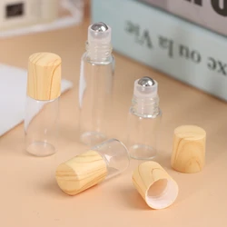 1/2/3/5ml Cosmetic Container Roll on Glass Bottles for Essential Oil Empty Perfume Bottle Refillable Container with Bamboo Lid
