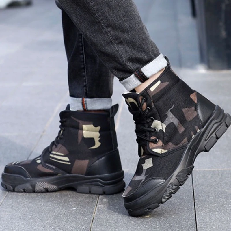 

Мужские зимние зимние ботинки из толстой шерсти, уличные ботинки с высоким берцем и термоизоляцией, теплая обувь на толстой подошве на шнуровке
