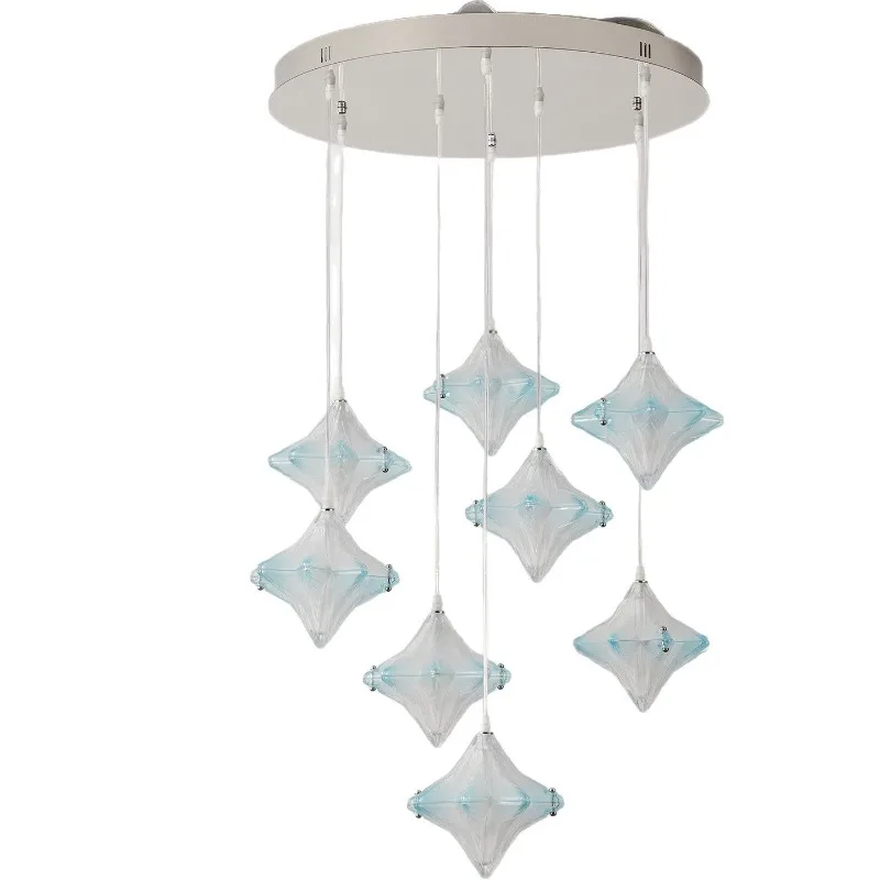 

French cream style living room hall main light duplex empty staircase light medium ancient style creative star restaurant chande