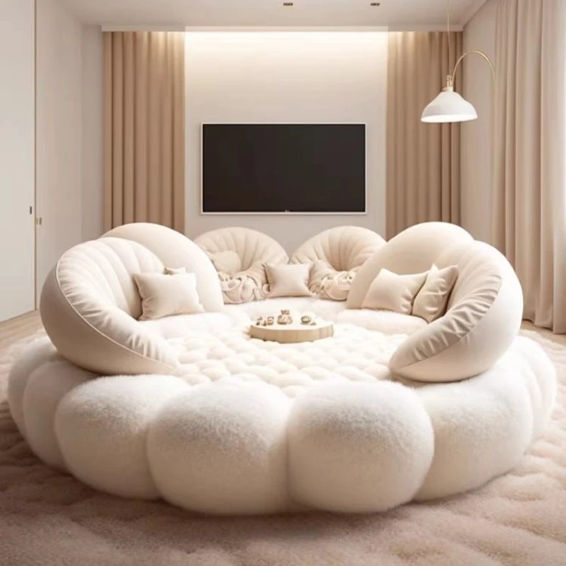 king size cream style Double bed 200x200cm Modern minimalist luxury bed 2 people bedroom camas de dormitorio designer furniture