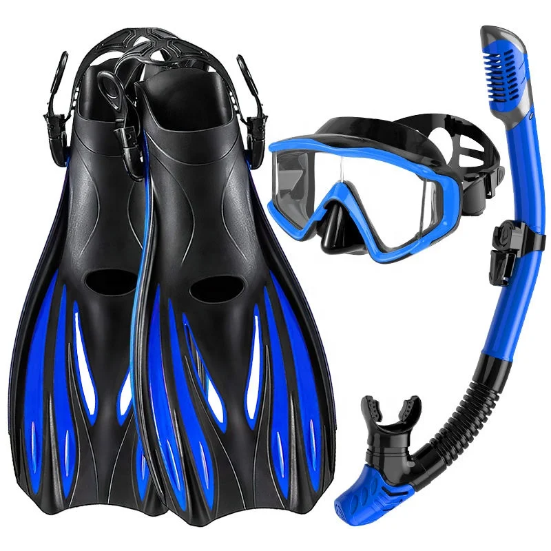 

Scuba Training Free Diving TPR Long Snorkeling Fins Anti Fog Silicone Diving Snorkel Set