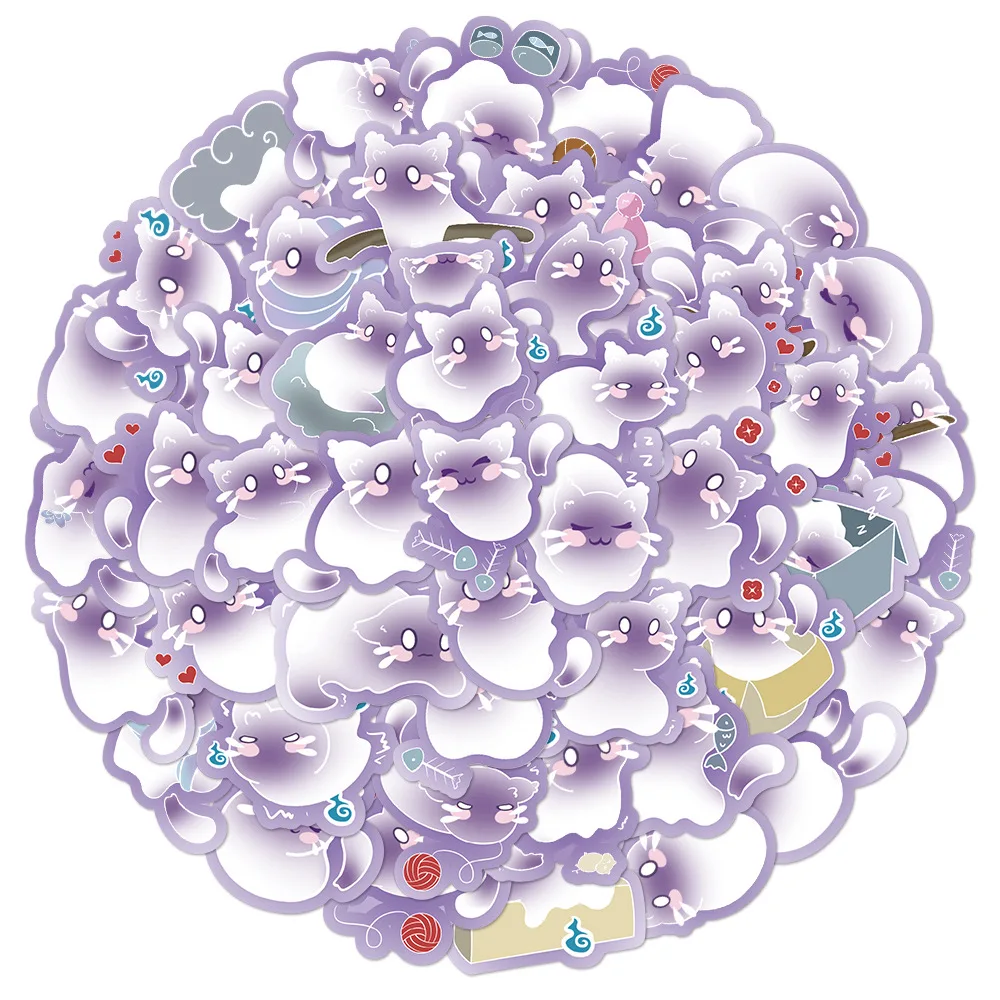 10/50 sztuk kreatywne naklejki z kotami Kawaii Cat Graffiti styl ducha zwierząt kreskówki naklejki Laptop telefon gitara naklejka rowerowa dla dzieci zabawki