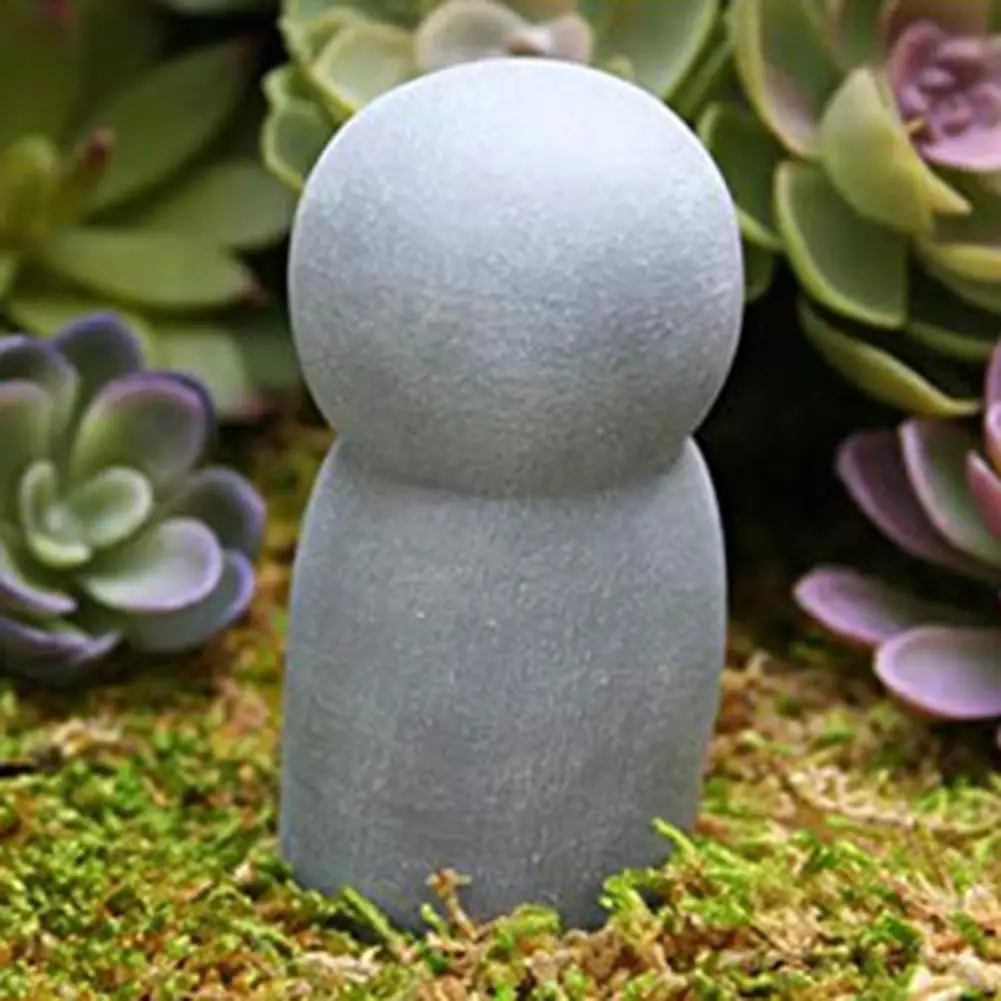 Buddhism Buddha Statue Resin Grey Little Jizo Buddha Sculpture Outdoor Earth Store Bodhisattva Garden Statue