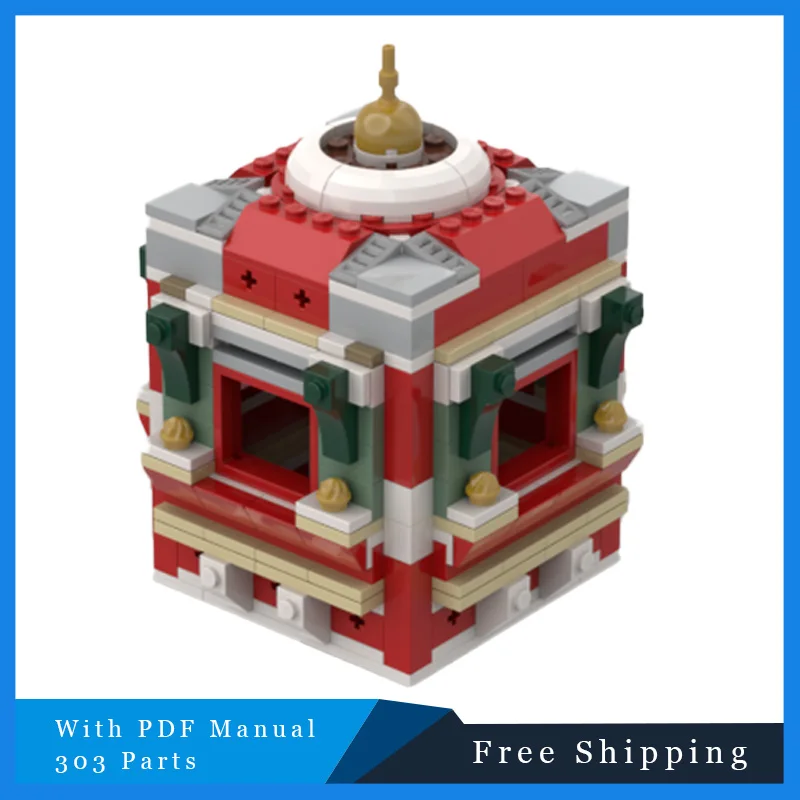 

303PCS MOC Creative Street Christmas Stall Vehicle MOC Modular Building Block Model DIY Assembly Toys Birthday Gift for children