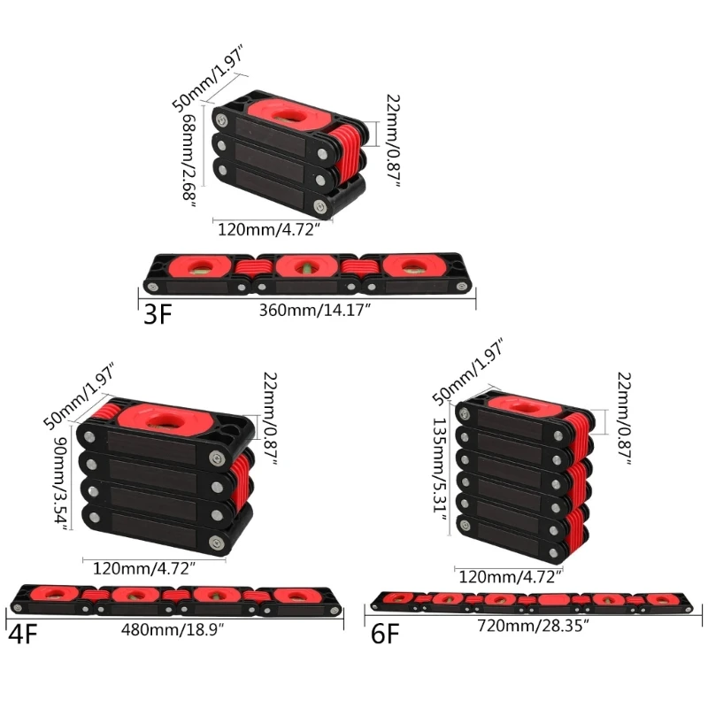 Foldable Levels, 3/4/6 Sections Measuring Folding Level with Easy Read Level Bubble 45°/90°/180° Woodworking