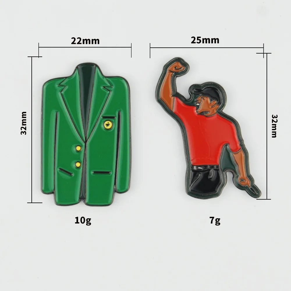 Ball Mark Alloy Marker Golf Ball Mark Tiger Green Jacket Golf Hat Clip Multicolor Magnet Golf Clip Marker Men Women