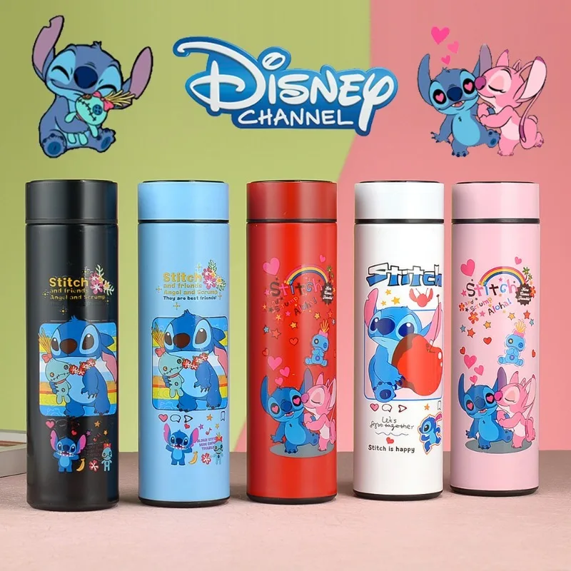 Disney Stitch 304 Stainless Steel Thermos Cup Kids Large Capacity Water Cup Multi-Purpose 500ml Cup Students Back-to-school Gift