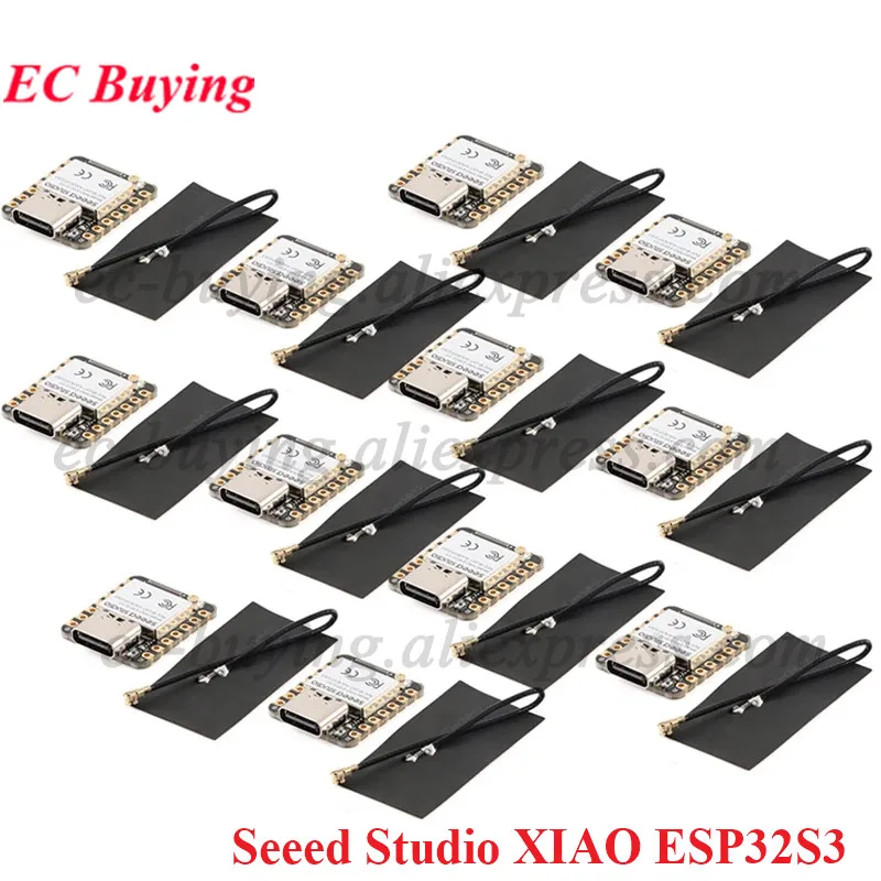 10Pcs/1pc Seeed Studio XIAO ESP32S3 Seeeduino ESP32-S3 2.4Ghz WiFi Bluetooth BLE Mesh 5.0 Development Board Module For Arduino