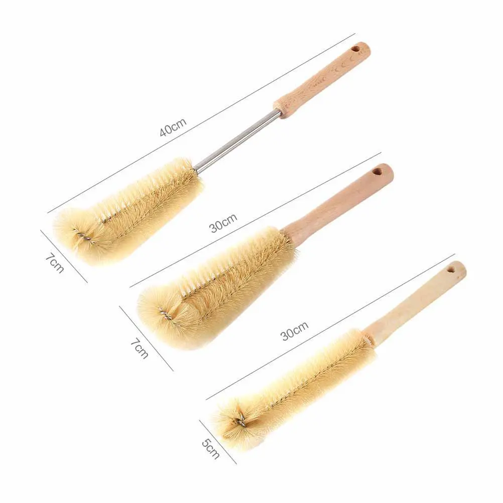 3Pcs Heavy Duty Bottle Cleaner Brush with Hook Handle for Hard to Reach Corners Dishwasher Safe Lightweight Portable Bottle