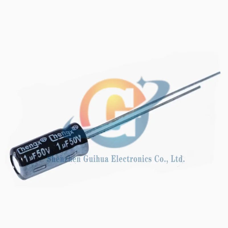 50pcs 50v1uf electrolytic capacitors with a volume of 5 * 11mm, directly inserted aluminum electrolytic capacitors with a voltag