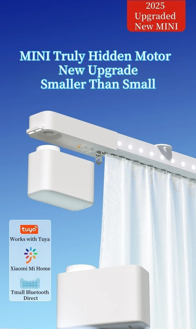 Custom-made Smart Curtain Motor - High Torque, Premium Quality, Stable & Quiet Operationtuyawifi /zigbee
