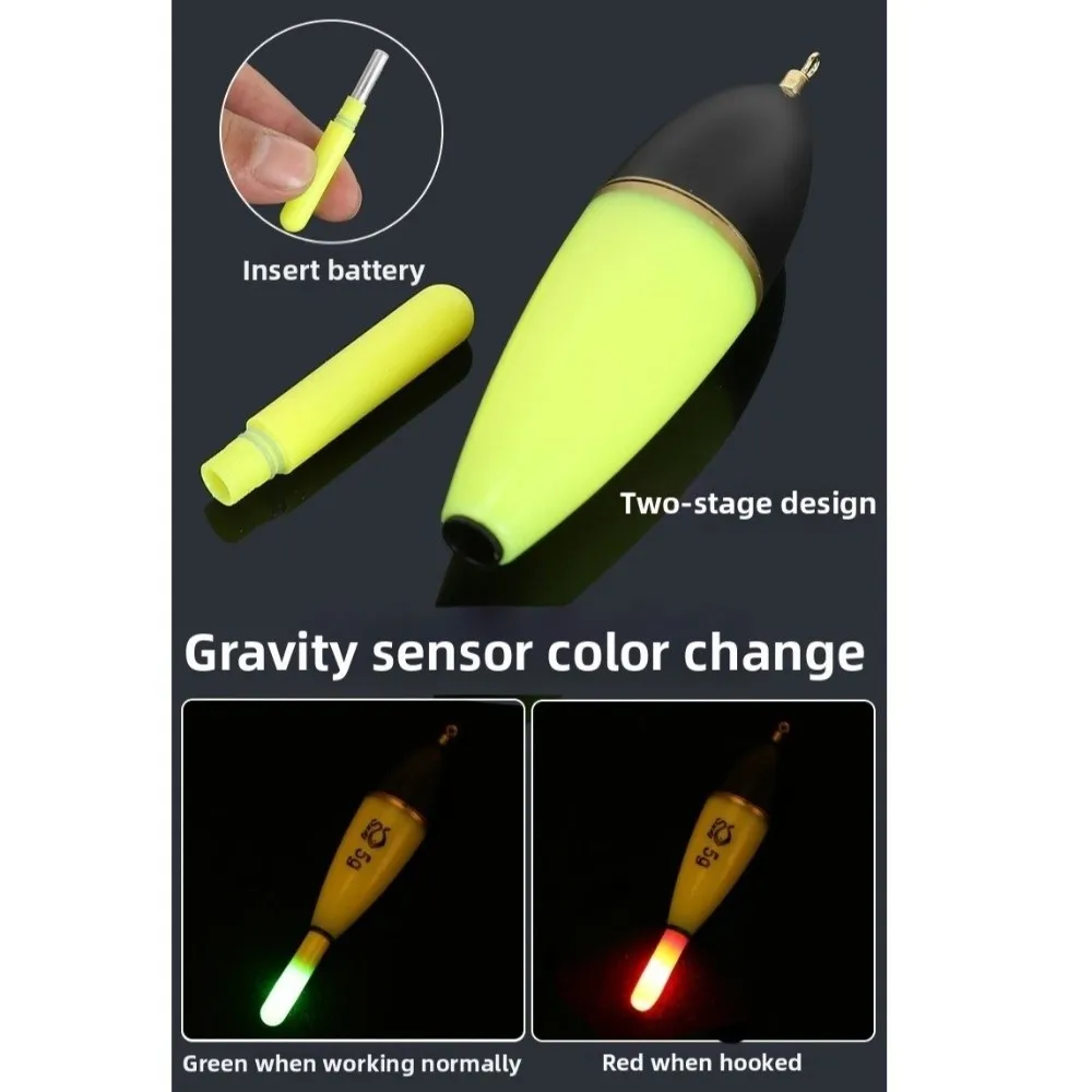 Durable Luminous Fishing Float Light Stick Striking ABS Bobber Sea Ocean Rock Fishing Fishing Slippery Float Day and Night