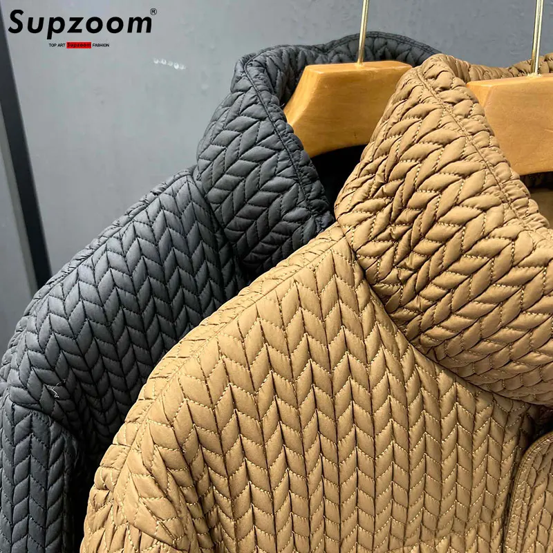 Supzoom 2023 New Arrival Top Fashion Winter Couple Casual Loose Vertical Collar Thickened Warm Cotton-padded Bread Mens Jackets