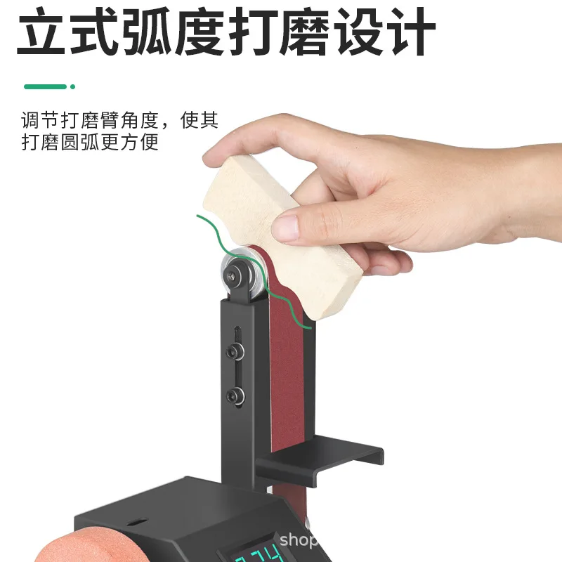 Mini Electric Belt Sander DIY Polishing Machine Household Small Bench Sanding Knife Sharpener Grinding Tool