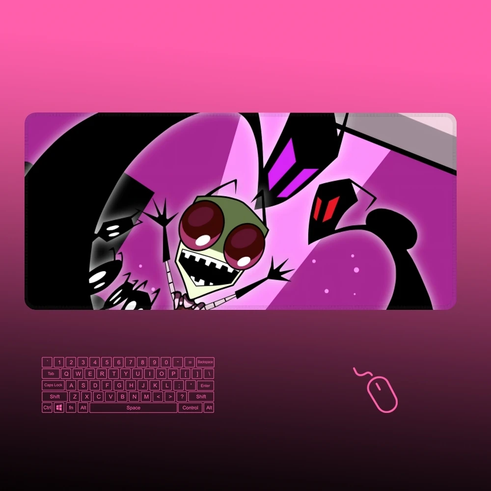 Invader Zim Mouse Pad Gamer Large Rubber Art Gaming Mouse Pad Locking Couple Edge Big Computer Mousepad Laptop Desk Mat