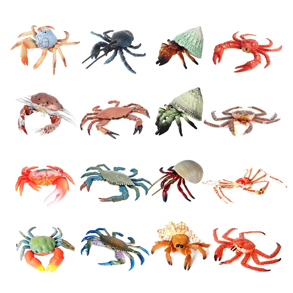 Figuras de animales marinos, figuras de rey cangrejo, pájaros, cangrejos, modelos, figuras de animales de juguete, figuras de animales, figuras de acción, regalos para niños