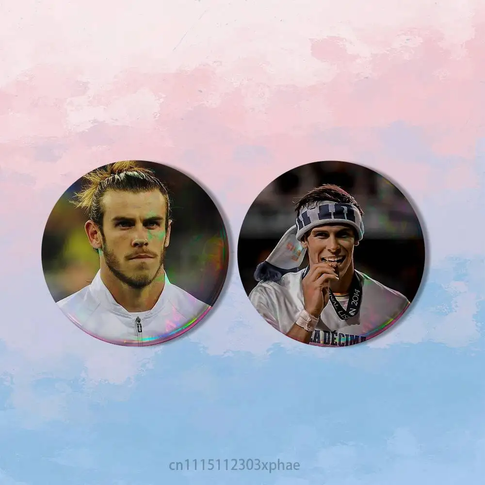 G-Gareth Bale Wales Legend 11 HD Print Round Lapel Pins Pretty Derby 2 piece set Round Display Brooches Brooch Badges
