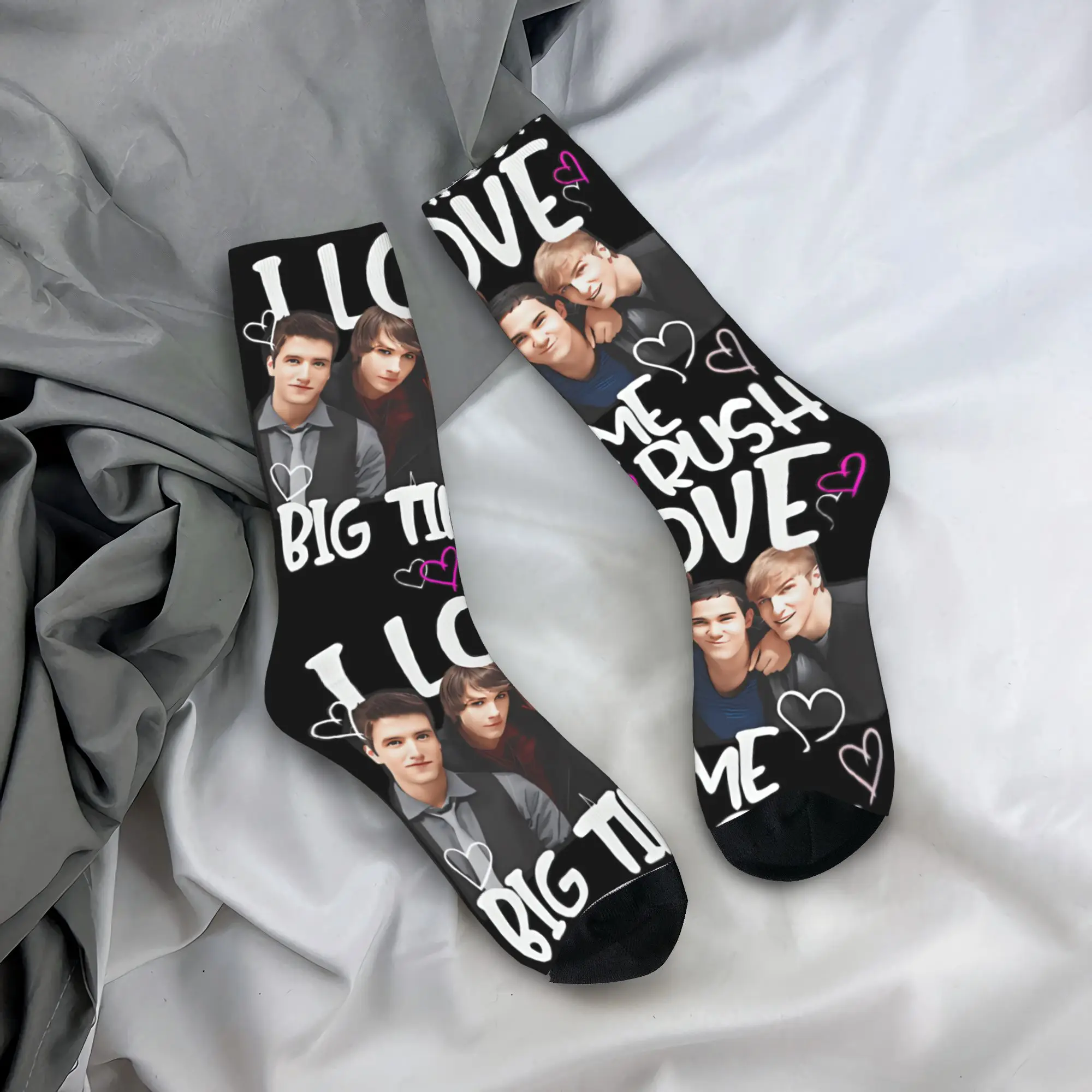 

Чулки Big Time Rush, носки для отдыха на заказ, весенние нескользящие носки для взрослых и мужчин, спортивные мягкие носки для бега