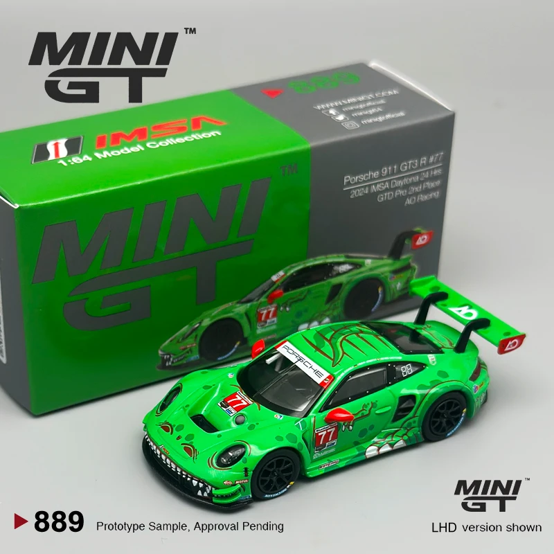 مينيجت 1:64 بورش 911 GT3 R # 80 # 77 AO Racing 2023 IMSA VIRginia Roxy MGT سبيكة سيارة موديل 872 889