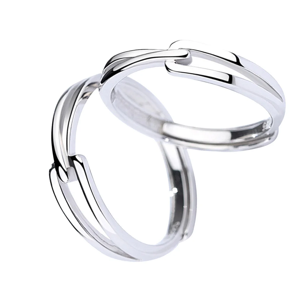 مجموعة خواتم للأزواج مكونة من زوج واحد من خواتم الأصابع الرقيقة العصرية للجنسين، ملابس مريحة، لمسة نهائية من النحاس الفاخر المصقول، إكسسوار يومي