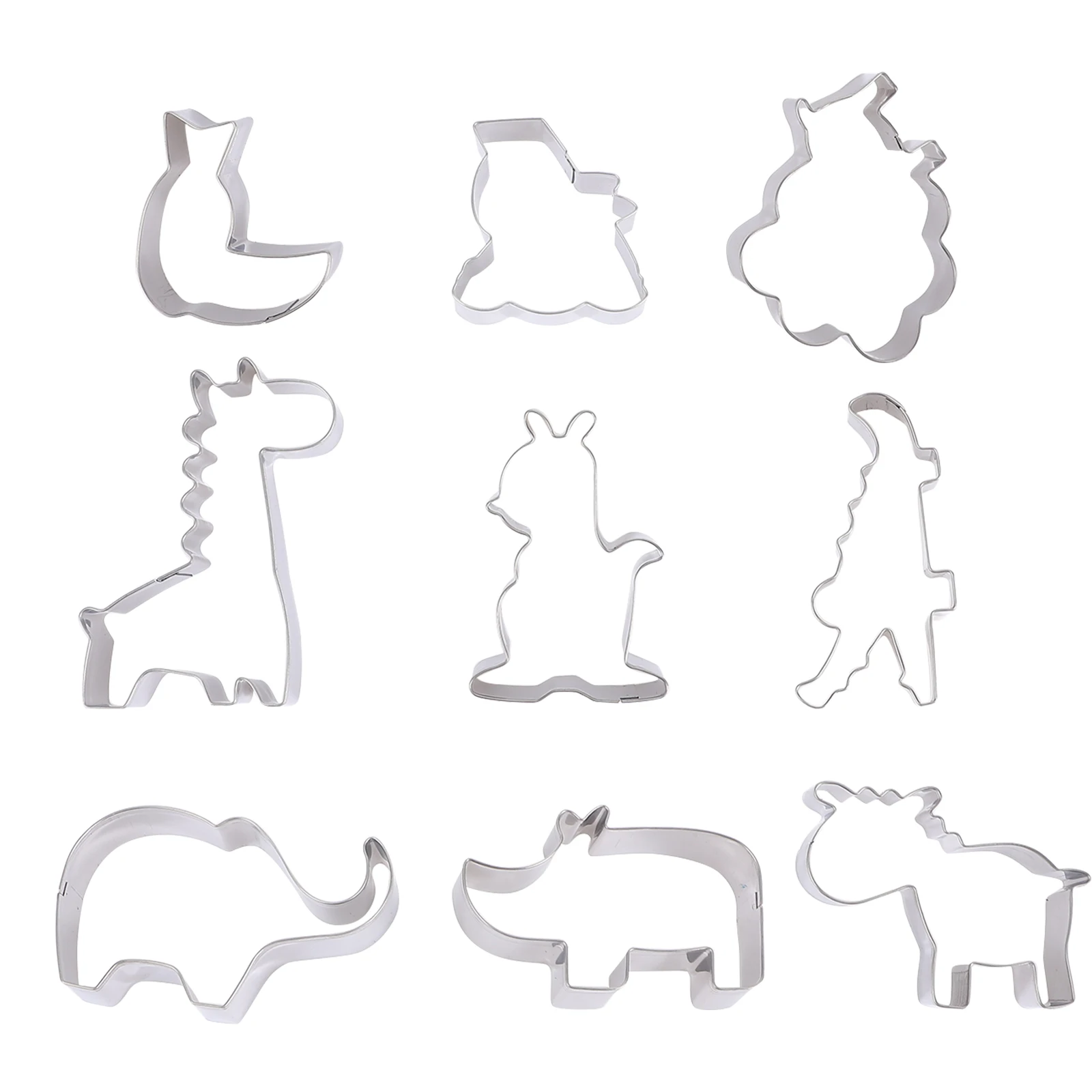 

9Pcs Animal Stainless Steel Cookie DIY Baking Accessories Cake Animal Shape Biscuit Mold Stainless Steel Mold Tools