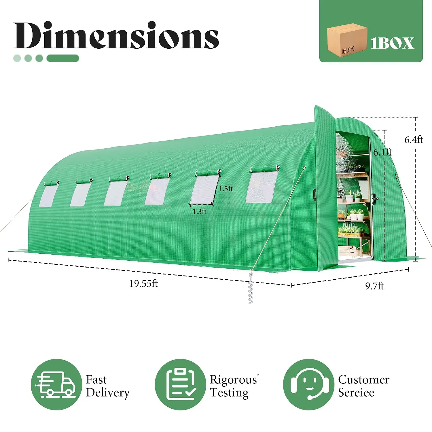 Reinforced Galvanized Frame With Secure Clips Helps Create A Stable Space For Vegetables, And Seasonal Plants, Customized
