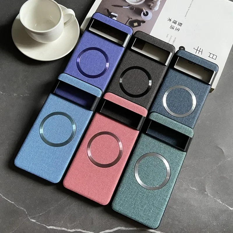 Luxury Business Magnetic Wireless Charging Case for Google Pixel 9 ProXL 6 7 8 Pro 6XL 5A 6A 8A Magsafe Linen Leather Slim Cover image 6