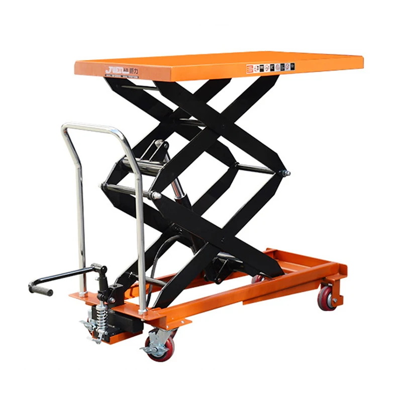 Electric Lift Truck Mobile Hydraulic Transport Platform Load 300-1000KG Scissor Hinge Lifting Structure