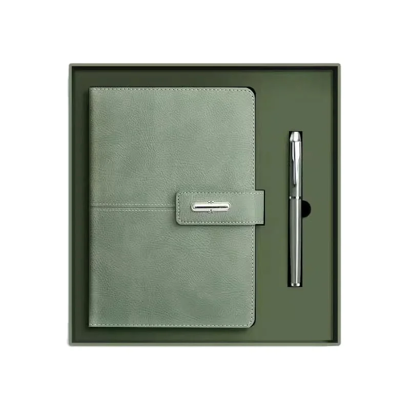 

2025customized.Factory corporate custom PU leather notebook and pen set school Promotional Business set