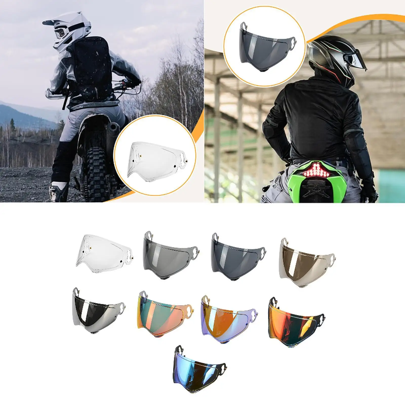 

Motorbike Helmet Visor Lens Wind Shield Fashion Portable PC Replace Windshield for Motorcycling Biking Outdoor Accessory